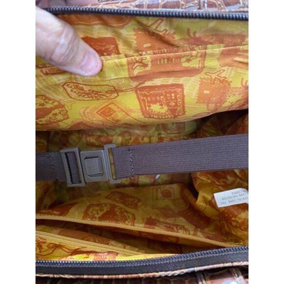 Samantha Brown Blue and Brown Croc Embossed Traveler Overnight Carrier Tote Bag - Picture 5 of 9